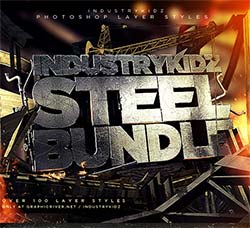 极品PS样式－100个金属效果(10套大合集)：Metal Steel Photoshop Layer Styles B